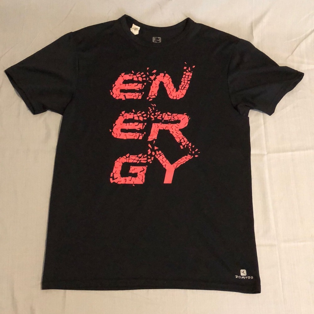 Oxylane Black Athletic Short Sleeve Shirt